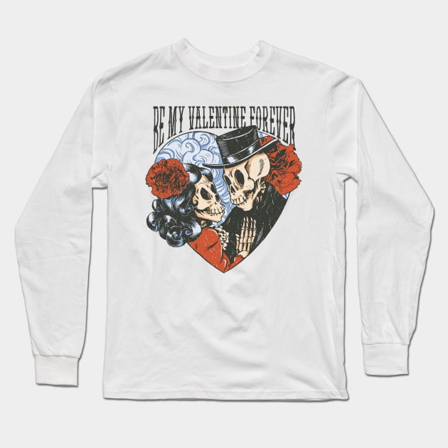 Valentine`s day skeletons Long Sleeve T-Shirt by Dmitriy